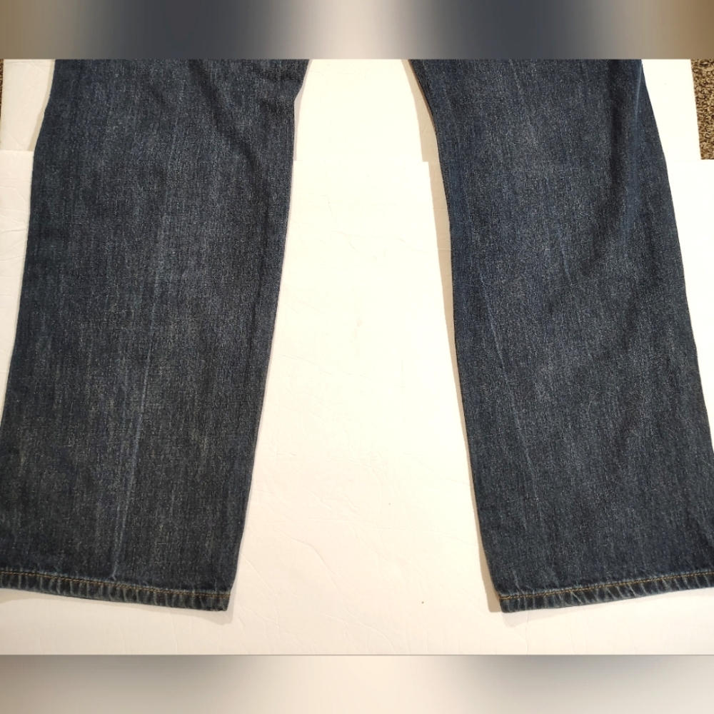 Calvin Klein (36Wx35L)Straight Leg Jeans, Men Blue Denim Pckts, High-rise, ZipUp - Picture 13 of 13
